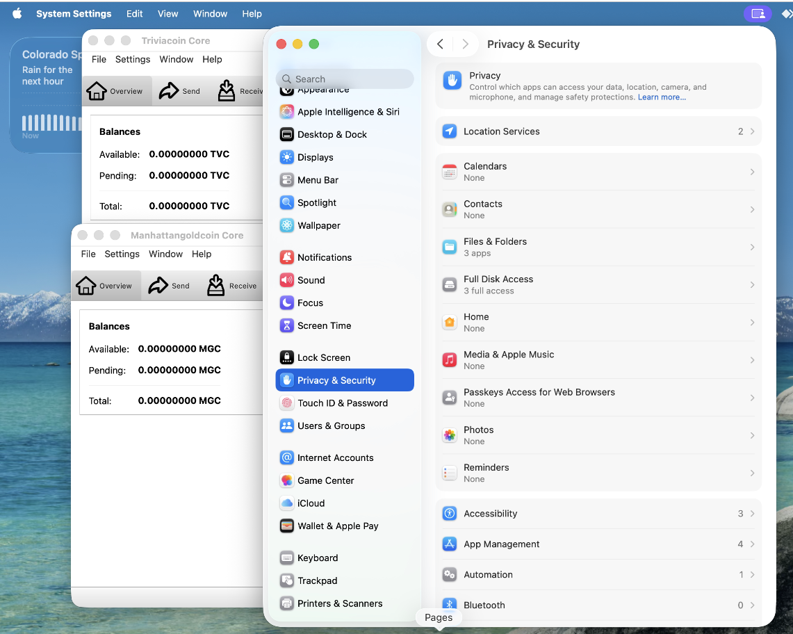 System Settings Privacy and Security