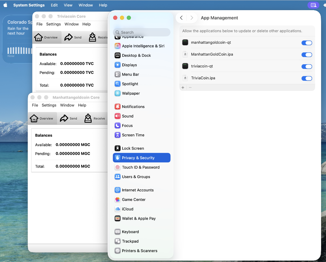 App Management toggle